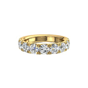 Demi-alliance 9 diamants naturels ronds 1.80 carat or jaune Gabriela